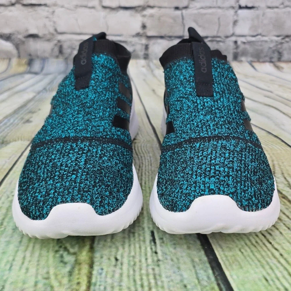 Adidas Ultimafusion Sneakers Womens 9.5 Teal Knit Slip On Shoes B96467 Cloudfoam